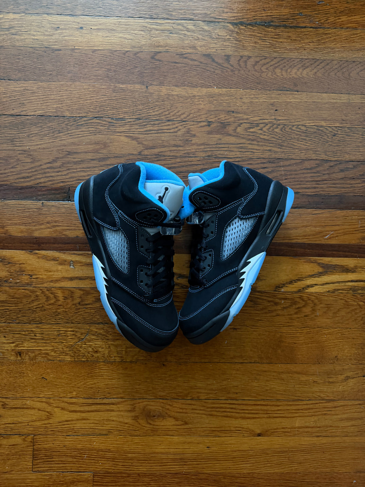 Jordan Air Jordan 5 Retro Mid Top Sneakers Black/Blue/Gray Lace Up 440888-008